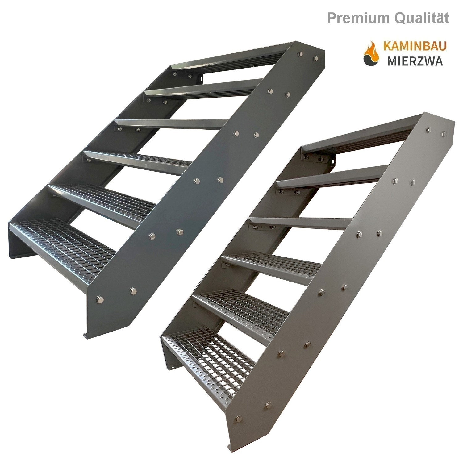 Wangentreppe 6 Stu. Ganz Pulverlackiert H:114cm