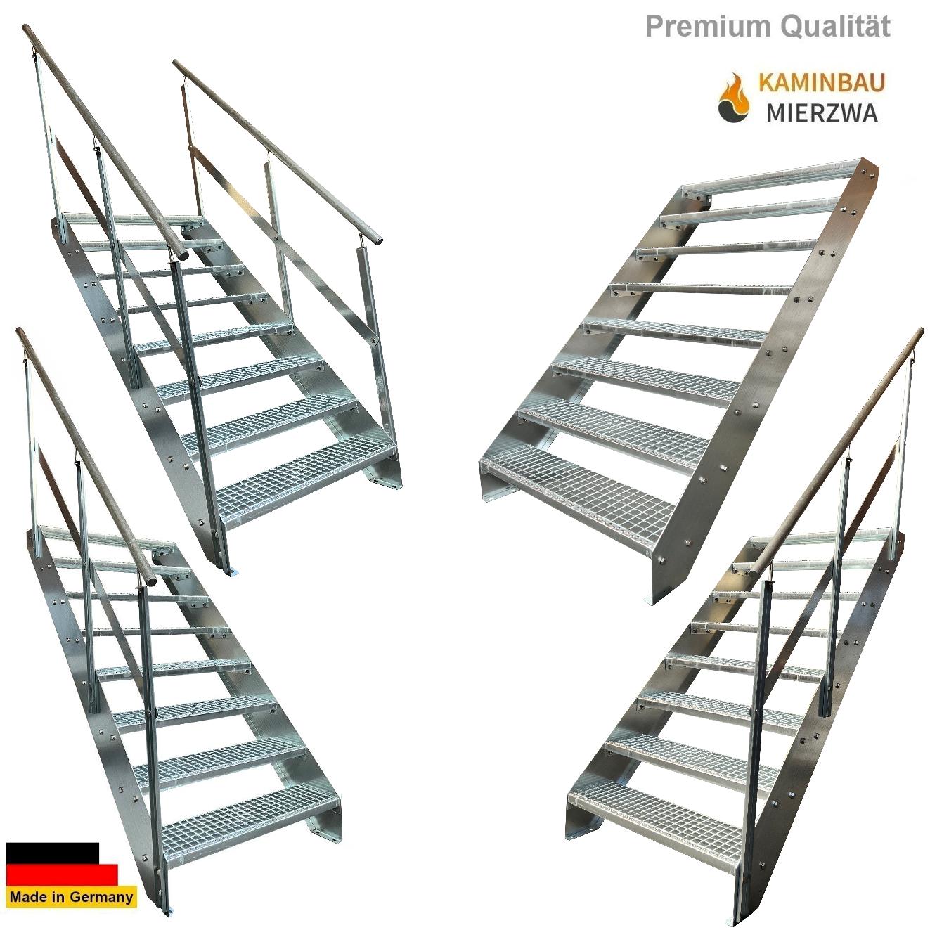 Wangentreppe Geländer 8 Stu. Verzinkt H:152cm
