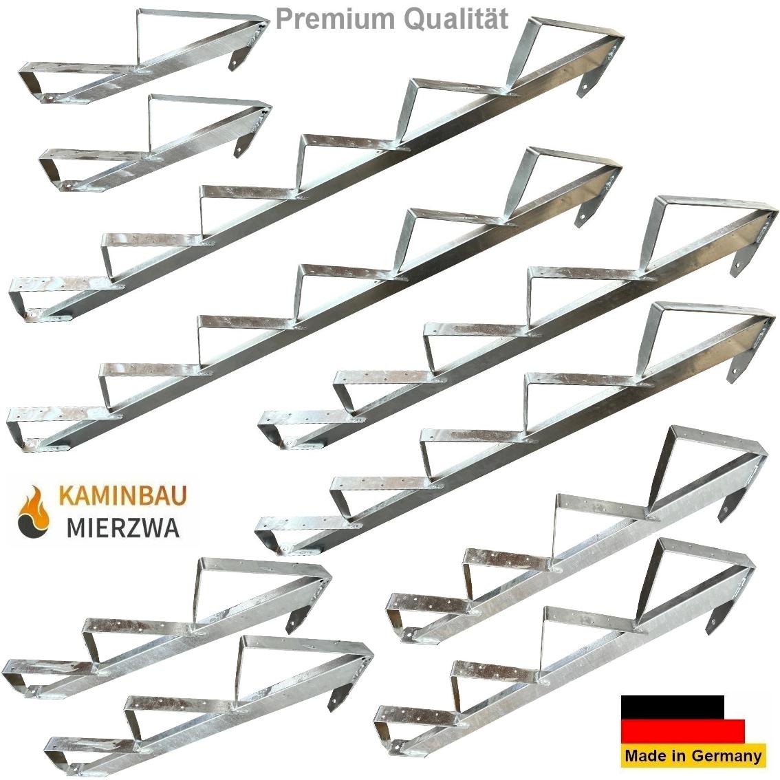 1 Paar Treppenholme für Holzstufen Verzinkt 2-6 Stufen