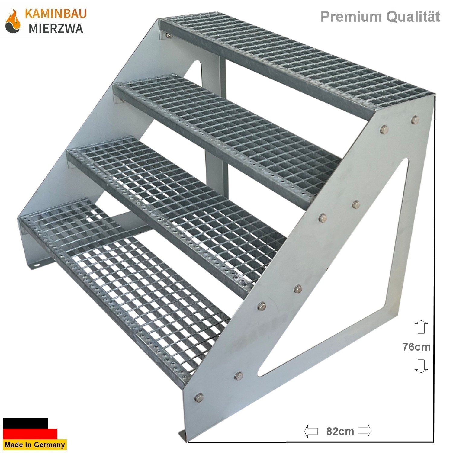 Treppe Freistehend 4 Stu. Verzinkt H:76cm