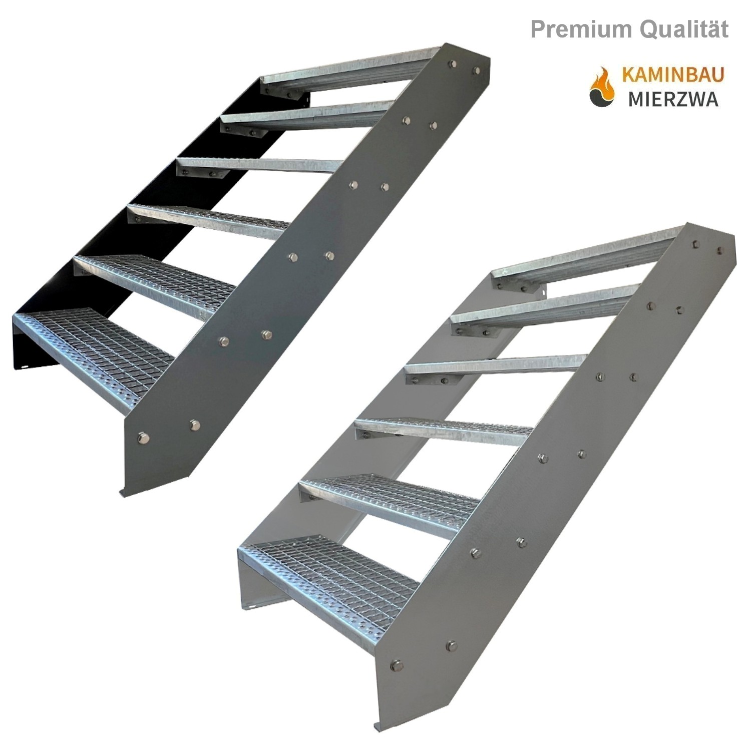 Wangentreppe 6 Stu. Wange Pulverlackiert H:114cm