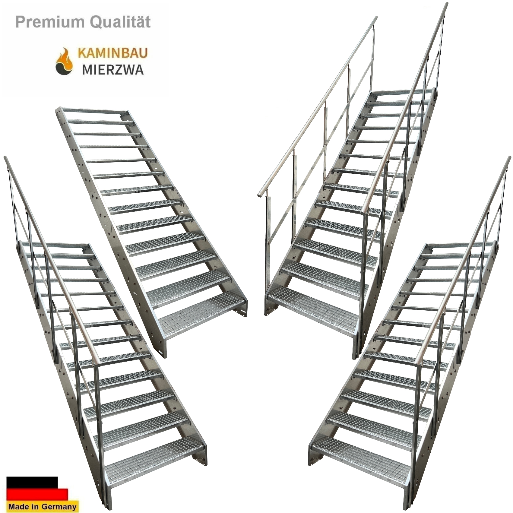 Wangentreppe Geländer 13 Stu. Verzinkt H:247cm