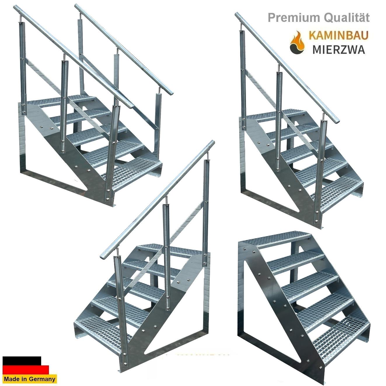 Treppe Freistehend Geländer 5 Stu. Verzinkt H:95cm