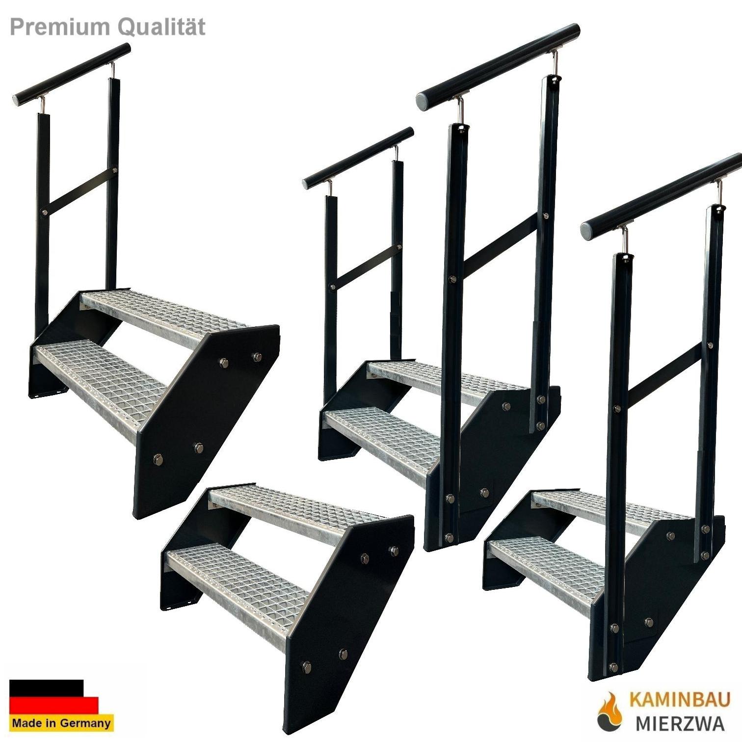 Wangentreppe Geländer 2 Stu. Seiten Pulverlackiert H:38cm