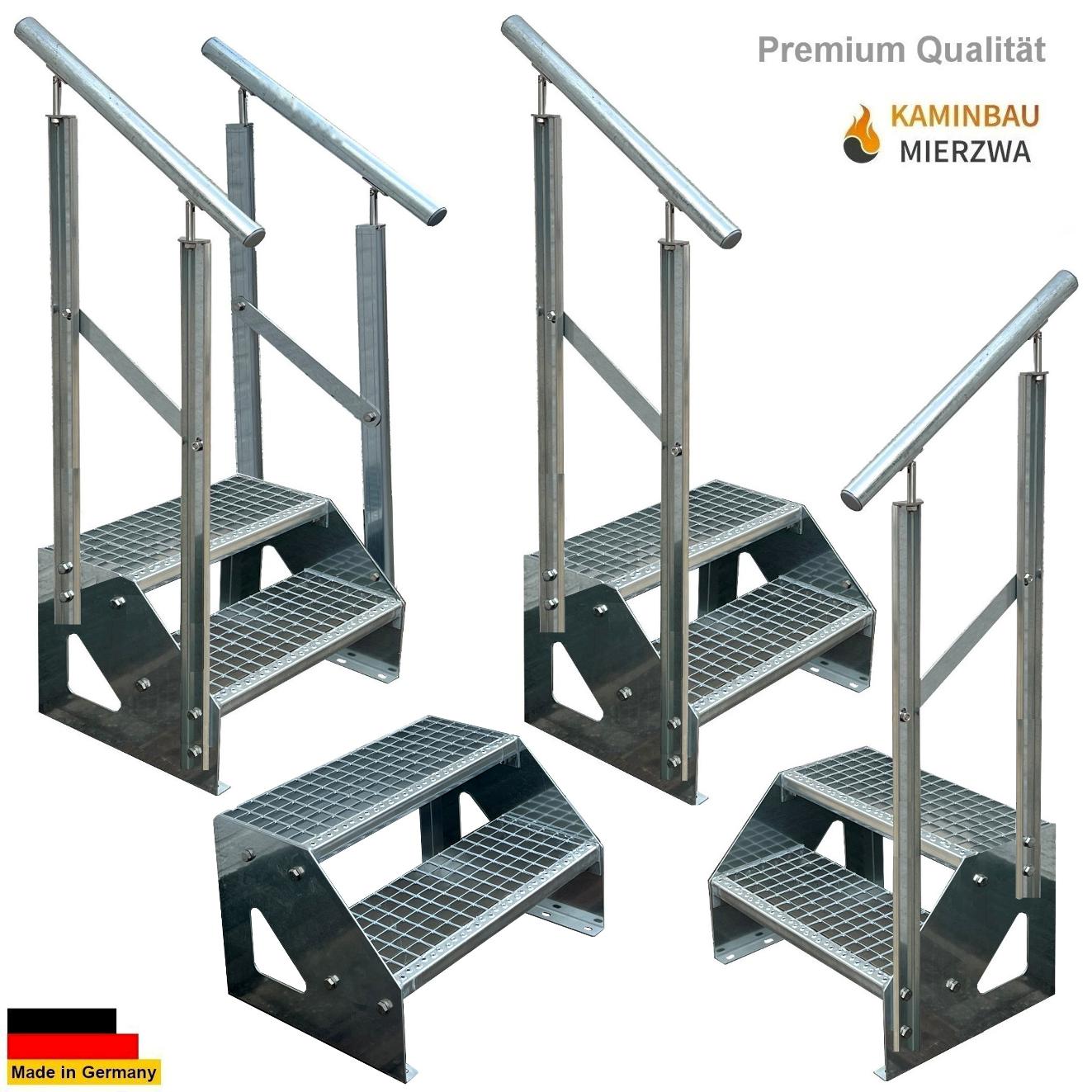 Treppe Freistehend Geländer 2 Stu. Verzinkt H:38cm