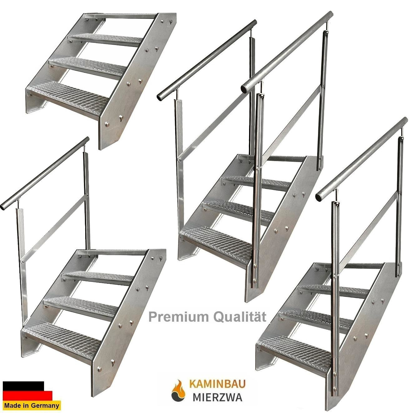 Wangentreppe Geländer 4 Stu. Verzinkt H:76cm